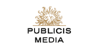 Publicis Media-Logo mit stilisiertem Löwenkopf und Schriftzug