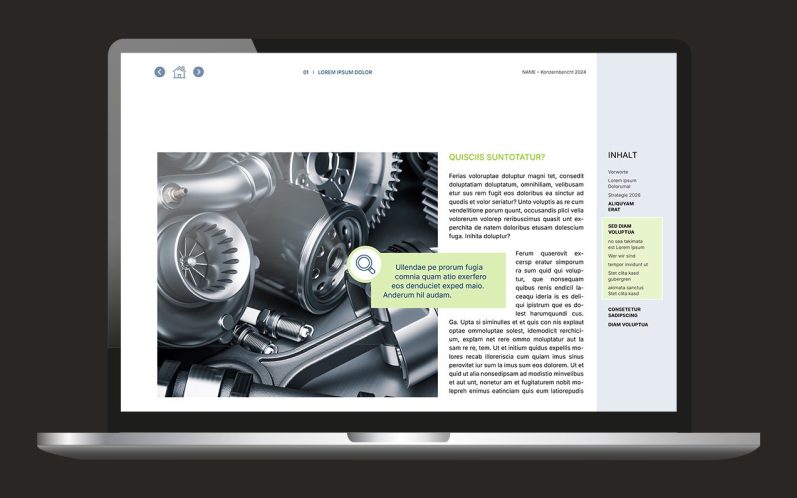 Digitaler Geschäftsbericht als PDF mit interaktiven Verlinkungen